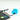 Blue charging dock with micro:bit device and black USB cable on white background | Forward Education