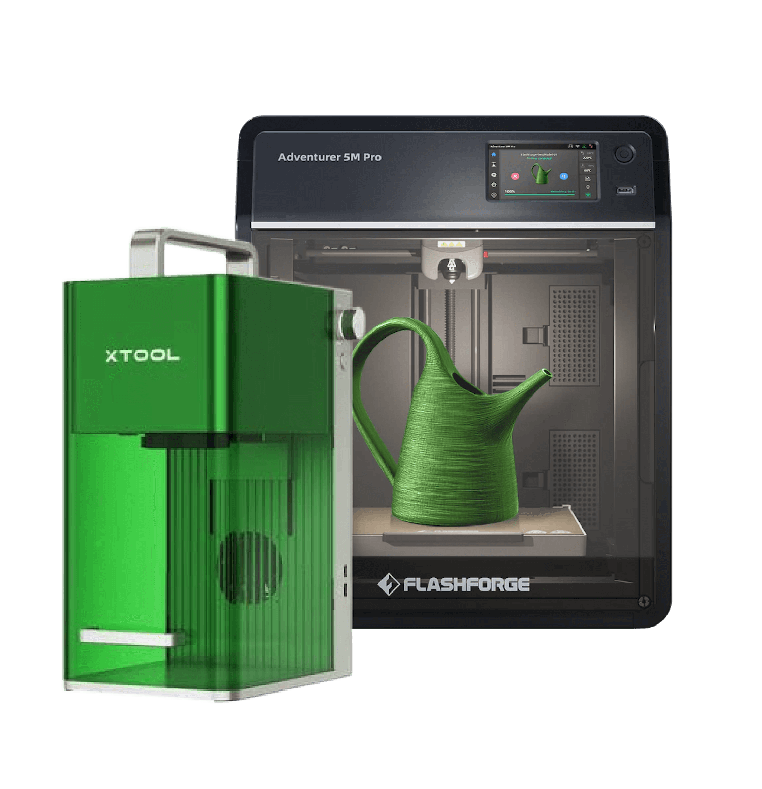 Flashforge Adventurer 5M Pro 3D Printer and xTool F1 laser engraver