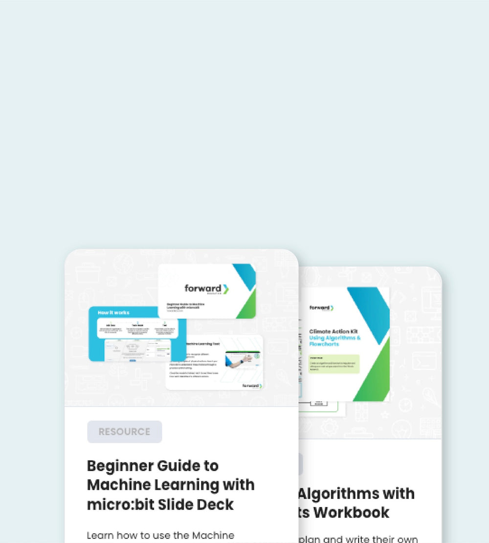 Thumbnails of educator resources from the Forward Education learning platform