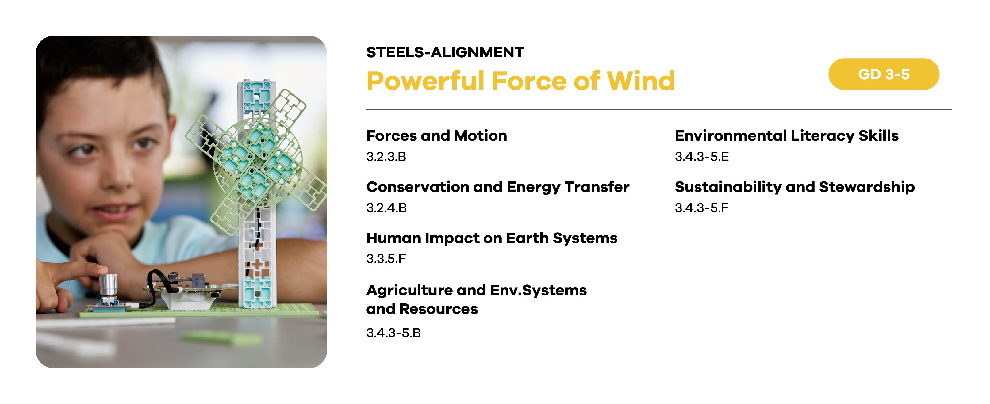 Student building modular wind turbine model with turquoise components and motor base | Forward Education
