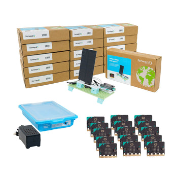 Solar energy education bundle with microcontroller boards, charging station, and storage box | Forward Education