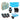 Classroom bundle with microcontroller boards, blue storage cases, charging station, and wrist straps | Forward Education