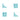 Four turquoise corner connector blocks with white mounting holes for building structures | Forward Education