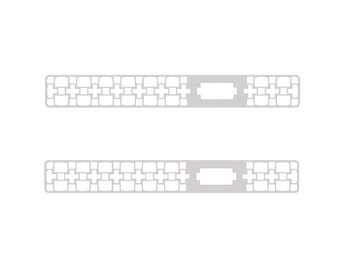 Two keyboard frame building blocks with center spacer cutouts in light gray | Forward Education