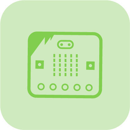 Green microcontroller board with LED grid and control buttons for STEM education | Forward Education