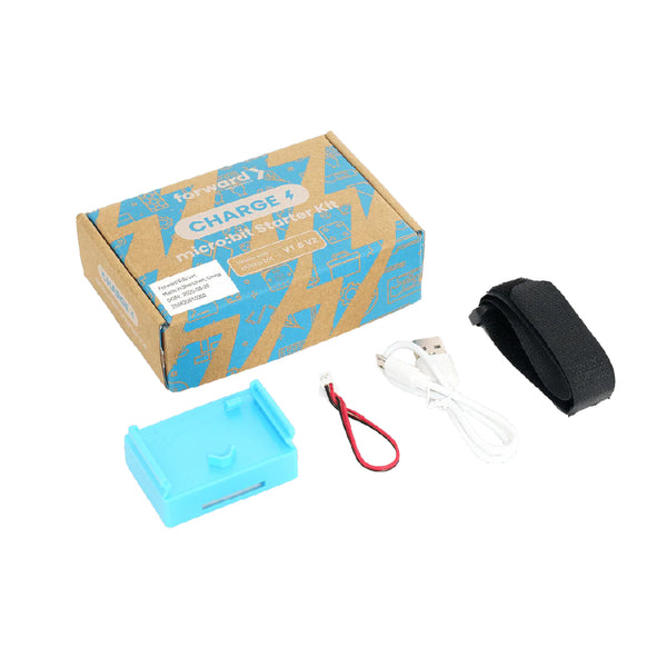 Charge 4 starter kit with turquoise case, USB cable, battery connector, and black pouch | Forward Education