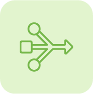 Network diagram showing connected nodes and arrow flow on green background | Forward Education