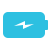 Blue battery charging icon