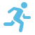 Blue person running icon