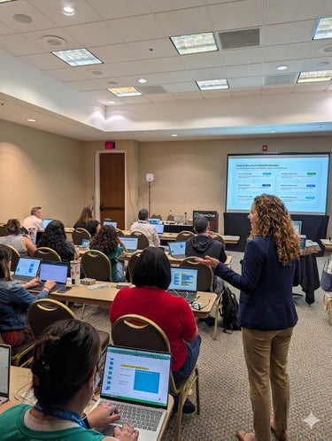 Teacher delivering MicroChat professional development