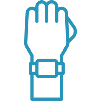 Wearable smartwatch outline icon with rectangular display and band connectors | Forward Education